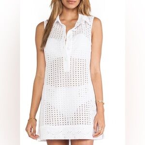 Nanette Lepore Swim Ooh La La Isola Eyelet Shirt Dress Swimsuit Cover
